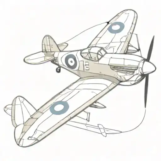 supermarine spitfire fighter plane tattoo design idea