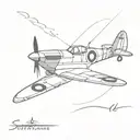 supermarine spitfire fighter plane tattoo design idea
