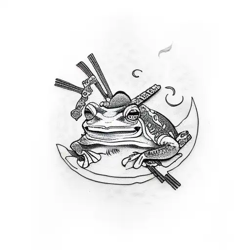 samurai frog tattoo design idea