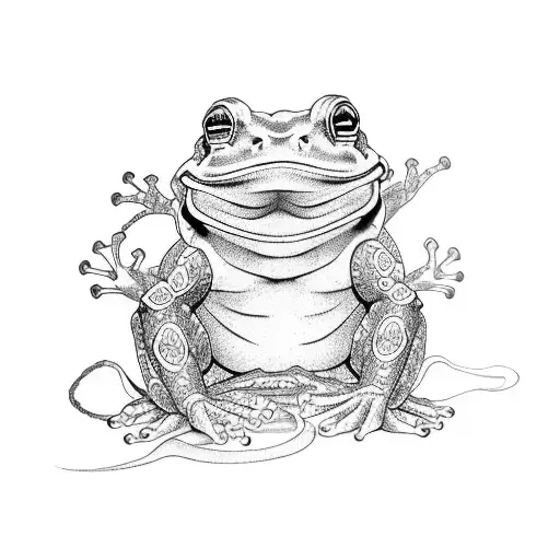 samurai frog tattoo design idea