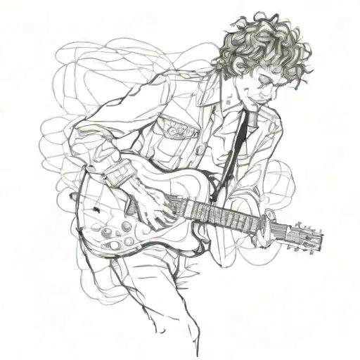 Bob Dylan standing style tattoo design idea