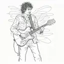 Bob Dylan standing style tattoo design idea