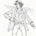 Bob Dylan standing style tattoo design idea