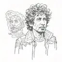 Bob Dylan standing style tattoo design idea