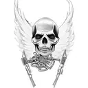 impala low rider cars  , sugar skulls ,guns, bullets,jail bars ,pitbulls,100 dollar bills,  spanish ,grim reaper, angels tattoo design idea