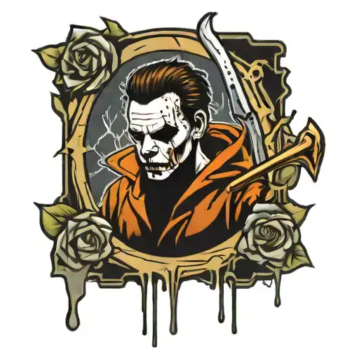 Michael Myers dripping ink tattoo tattoo design idea