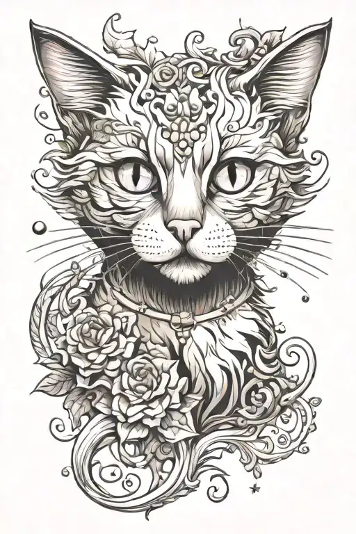cat salem tattoo design idea