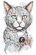 cat salem tattoo design idea