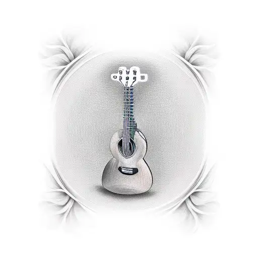 acoustic guitar tattoo design idea
