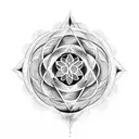 Combine elements of Hermeticism and Alchemy to create a unique symbol incorporating Metatron's Cube and The Flower of Life tattoo design idea
