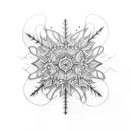fairy snowflake tattoo design idea