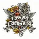 invictus text tattoo design idea