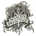 invictus text tattoo design idea