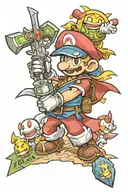 paper mario, master sword, final fantasy 6, earthbound tattoo design idea