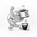 A minimalist tattoo of a strong arm lifting a coffee cup, with the word 'hustle' incorporated into the design, reflecting your passion for work and coffee. tattoo design idea