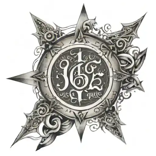 Design a black-grey tattoo of a powerful biblical quote surrounded by intricate star patterns, with the number 1662 subtly integrated into the background tattoo design idea