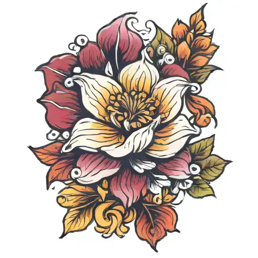 january, september, october, july birth flower   tattoo design idea