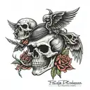 skull for biker tattoo design idea