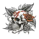 skull for biker tattoo design idea