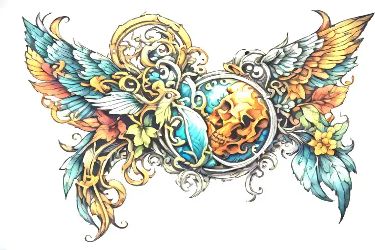 Pectoral tattoo design idea