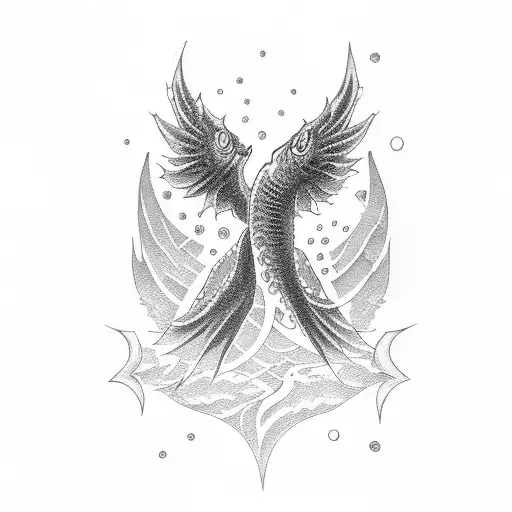 leviathan vs phoenix tattoo design idea