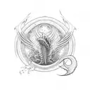 leviathan vs phoenix tattoo design idea