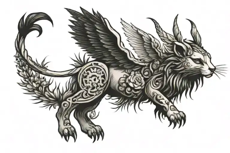 I.A.W.O in grassland tattoo design idea