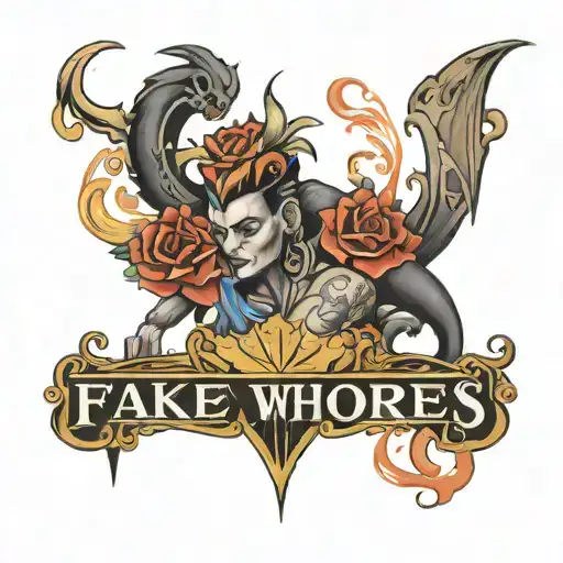 make a tattoo with text fuck fake whores tattoo design idea