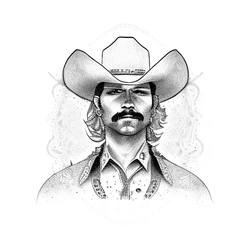 cowboy Mexican western tattoo design idea