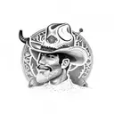 cowboy Mexican western tattoo design idea