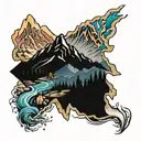 mountain and valleys  tattoo design idea