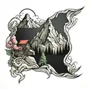 mountain and valleys  tattoo design idea