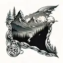 mountain and valleys  tattoo design idea