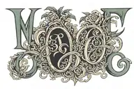 Decadere gothic letters tattoo design idea