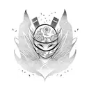 Girl in a Japanese mask with a bat tattoo design idea