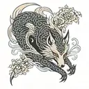 nine tailed fox tattoo design idea