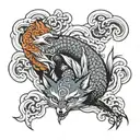 nine tailed fox tattoo design idea
