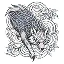 nine tailed fox tattoo design idea