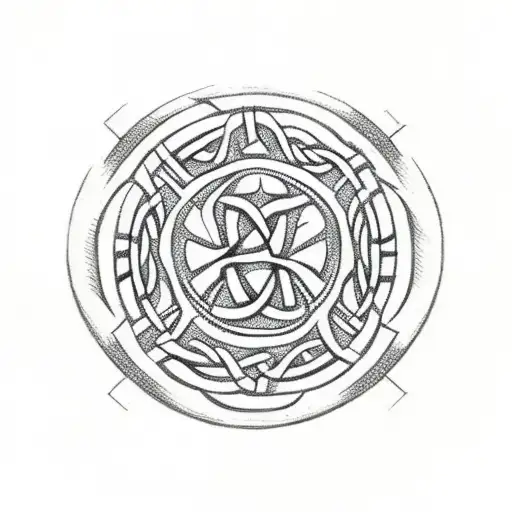 A Celtic knot design with the Greenock Morton colors and a baseball diamond motif tattoo design idea