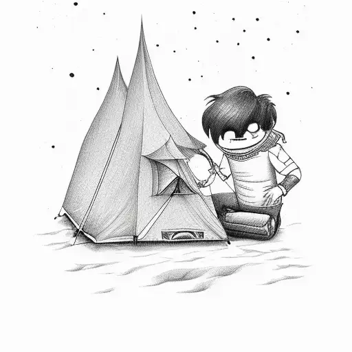 funny camping tattoo design idea