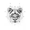 a lioness with 2 cubs tattoo design idea