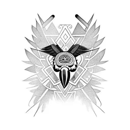 Honduran Heritage Including Macaws and Mayan Ruins tattoo design idea
