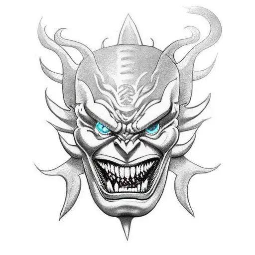 venomized hulk hannya mask tattoo design idea