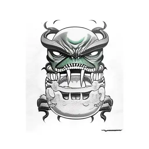 venomized hulk daruma  tattoo design idea