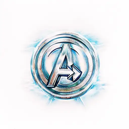 Avengers symbol made up of power stones tattoo design idea