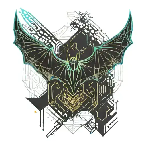 BAT SPREADING WINGS tattoo design idea