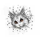 Gato creepy tattoo design idea