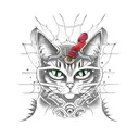 Gato creepy tattoo design idea