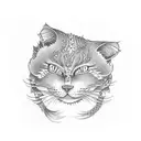 Gato creepy tattoo design idea