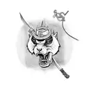 gucci mane with a samurai sword tattoo design idea